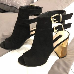 Open heel booties